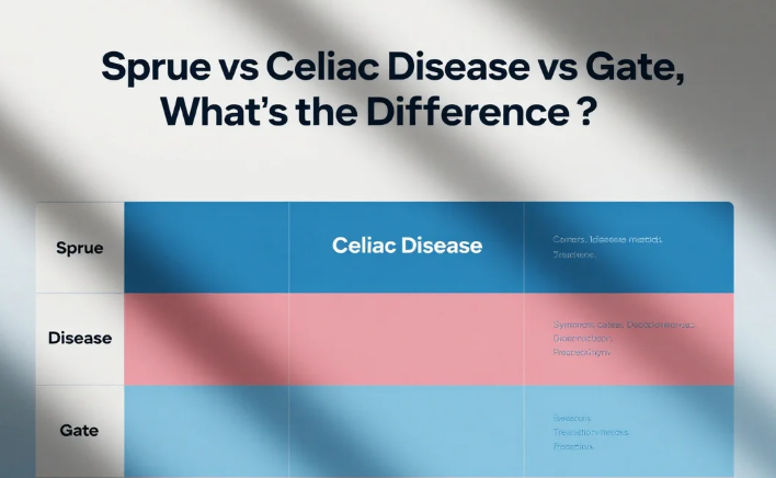 Sprue vs Celiac Disease vs Gate, What's the Difference?